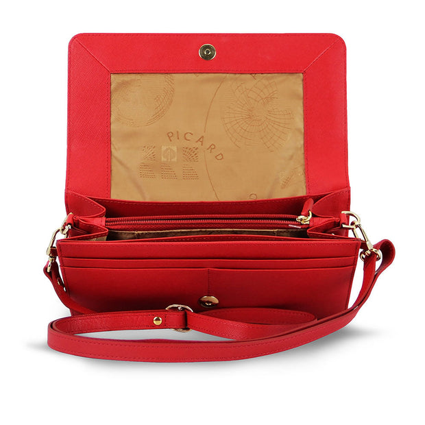 Picard Lauren Ladies Long Leather Wallet Bag with Sling (Red)
