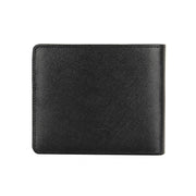 Picard Saffiano  Men's Bifold  Leather Wallet with Centre Cards Flap and Coin Pouch (Black)