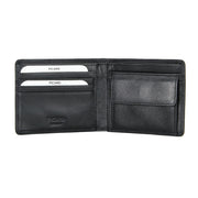 Picard Saffiano Men's  Leather Wallet with Coin Pouch (Black)