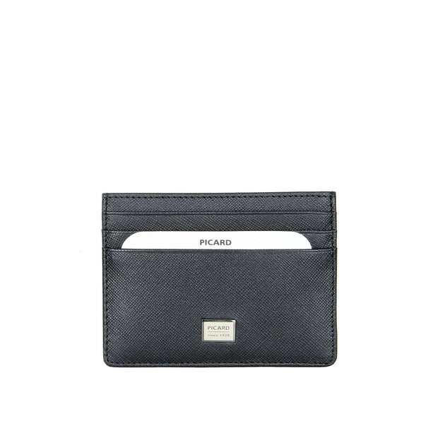 Picard Saffiano Men's Leather Card Holder (Black)