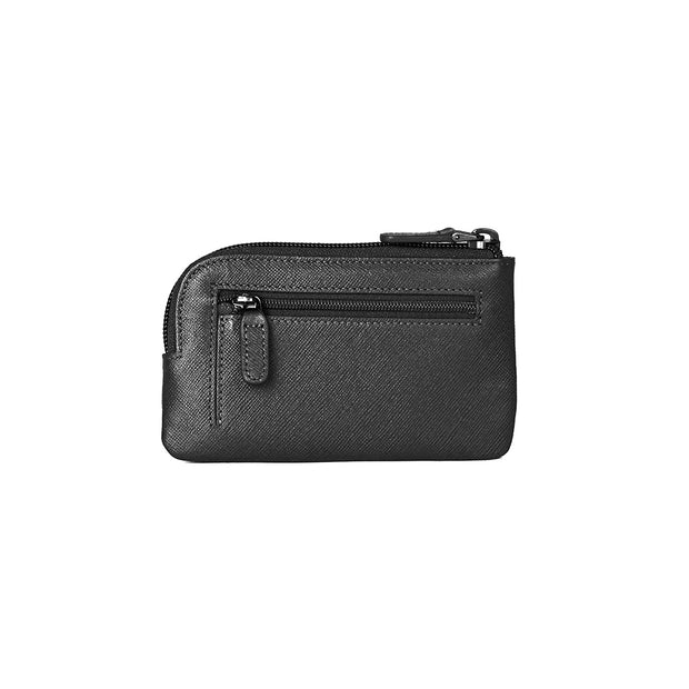 Picard Saffiano  Men's Leather Coin Pouch With Key Holder (Black)