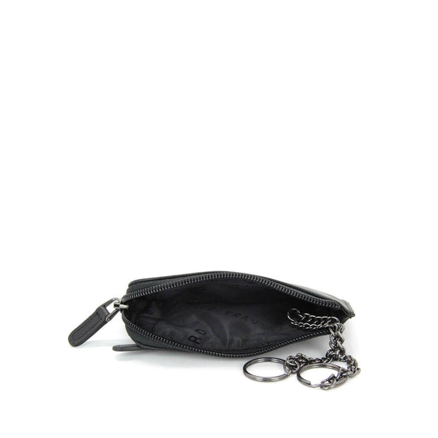 Picard Saffiano  Men's Leather Coin Pouch With Key Holder (Black)