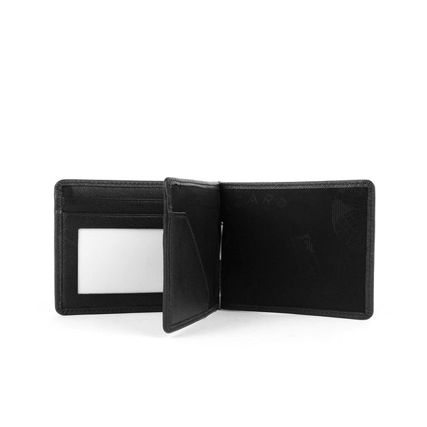 Picard Saffiano Men's Bifold  Leather Wallet with Money  Clip (Black)