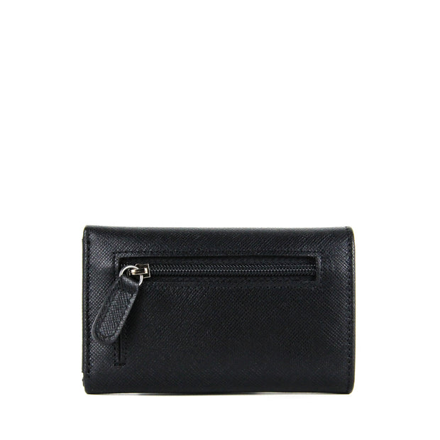 Picard Saffiano Key Leather  Holder w/ Dollar Compartment (Black)