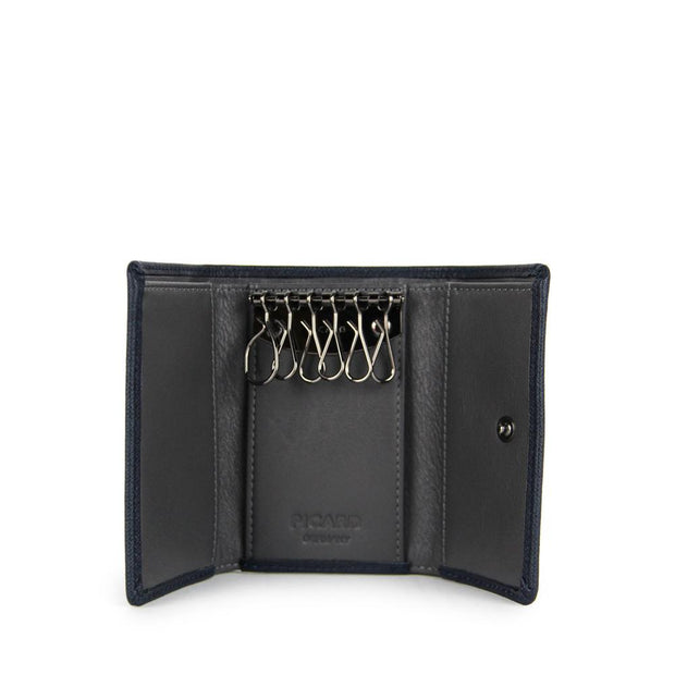 Picard Saffiano Key Leather  Holder w/ Dollar Compartment (Navy)