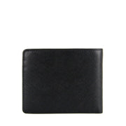 Picard Saffiano Men's Billfold Wallet with Coin Pouch (Black)