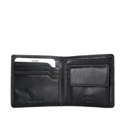 Picard Saffiano Men's Billfold Wallet with Coin Pouch (Black)