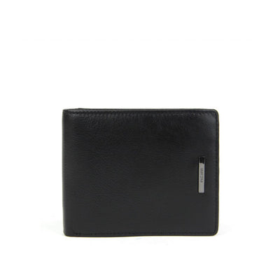 Picard Urban Men's Bifold Leather Wallet with Centre Flap and Window Slot (Black)