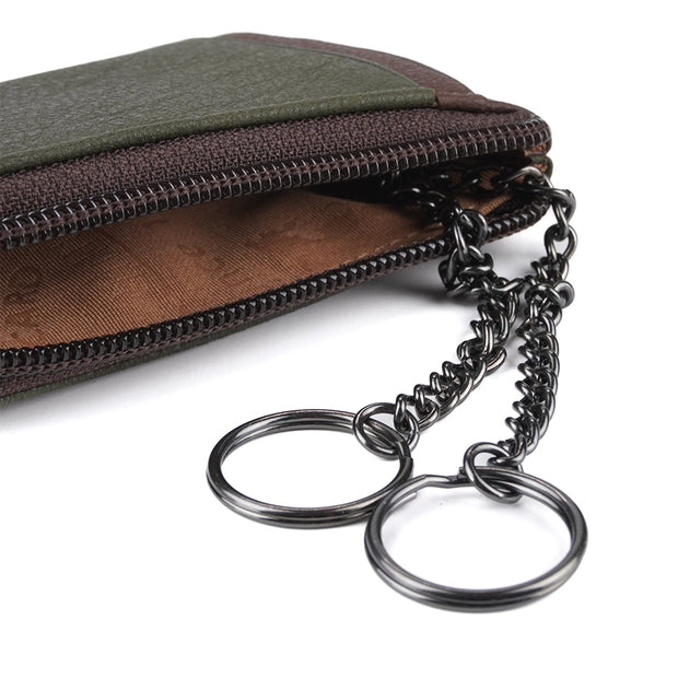 Picard Dallas Men's Leather Coin Pouch with Key Ring (Khaki)
