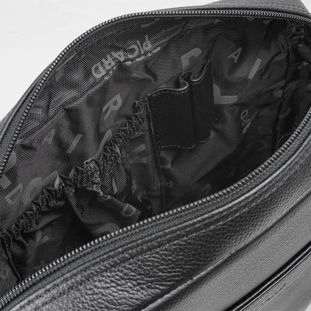 Picard Urban Men's Leather Shoulder Bag with Smart Functional Compartments and Durable and Comfortable Adjustable Strap (Black)