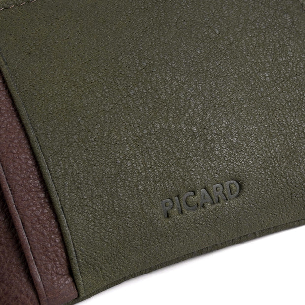 Picard Dallas Leather Coin Pouch with Key Ring (Khaki)