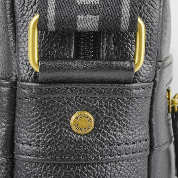 Picard Urban Men's Leather Shoulder Bag with Smart Functional Compartments and Durable and Comfortable Adjustable Strap (Black)