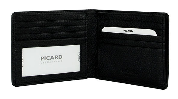 Picard Derek Men's Leather Wallet with  Card Window (Black)